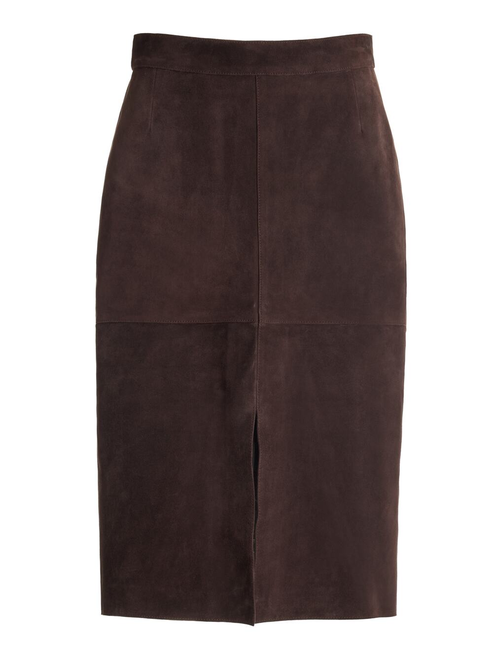 Toteme Chic Brown Paneled Suede Midi Skirt Size 34 EU / US 2